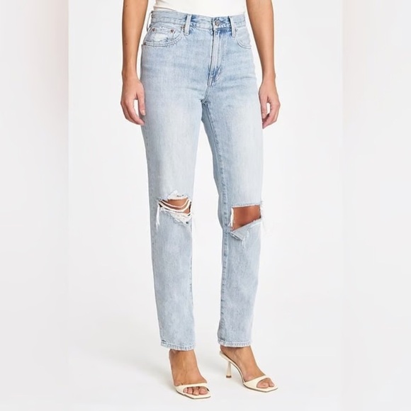 Pistola Presley High Rise Straight Leg Distressed Jean - Picture 1 of 8